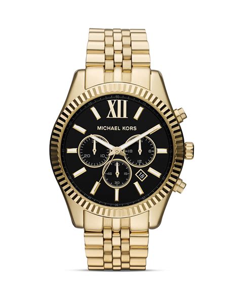 mens gold michael kors watch cheap|michael kors lexington chronograph watch.